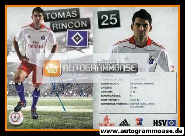 Autogramm Fussball | Hamburger SV | 2010 | Tomas RINCON