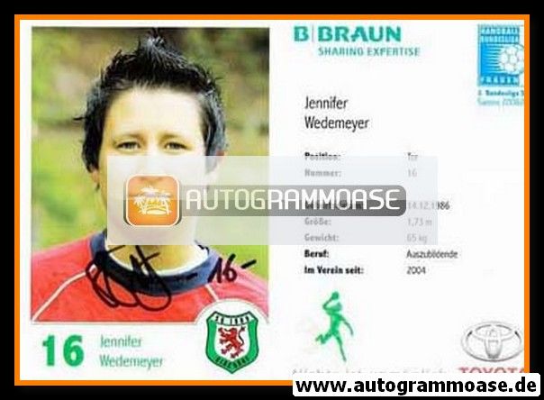 Autogramm Handball (D) | SG 09 Kirchhof | 2006 | Jennifer WEDEMEYER
