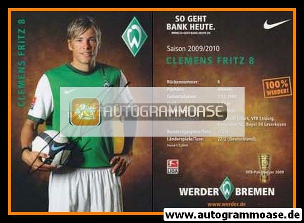 Autogramm Fussball | SV Werder Bremen | 2009 | Clemens FRITZ