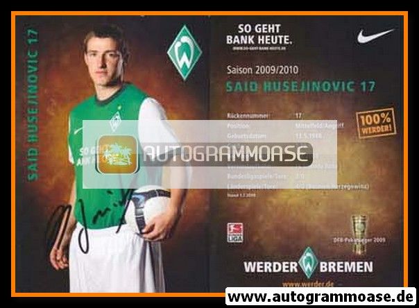 Autogramm Fussball | SV Werder Bremen | 2009 | Said HUSEJINOVIC