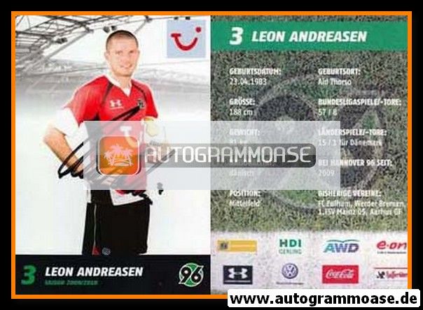 Autogramm Fussball | Hannover 96 | 2009 | Leon ANDREASEN