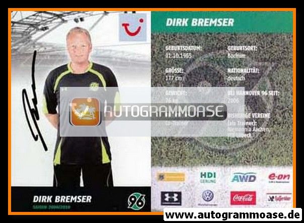 Autogramm Fussball | Hannover 96 | 2009 | Dirk BREMSER