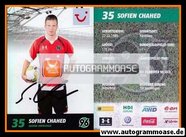 Autogramm Fussball | Hannover 96 | 2009 | Sofien CHAHED
