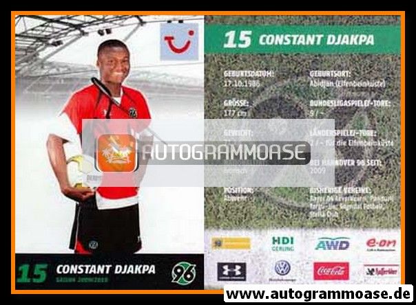 Autogramm Fussball | Hannover 96 | 2009 | Constant DJAKPA
