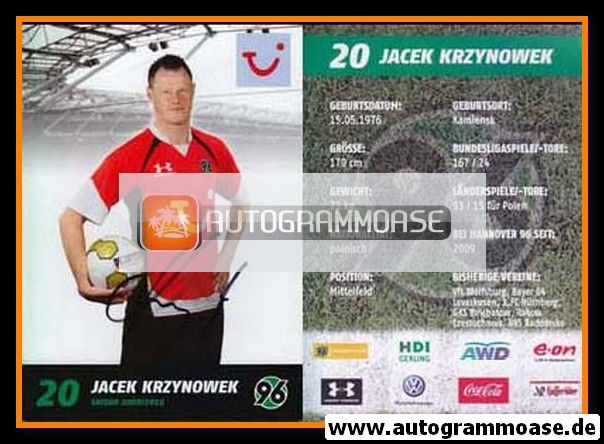 Autogramm Fussball | Hannover 96 | 2009 | Jacek KRZYNOWEK