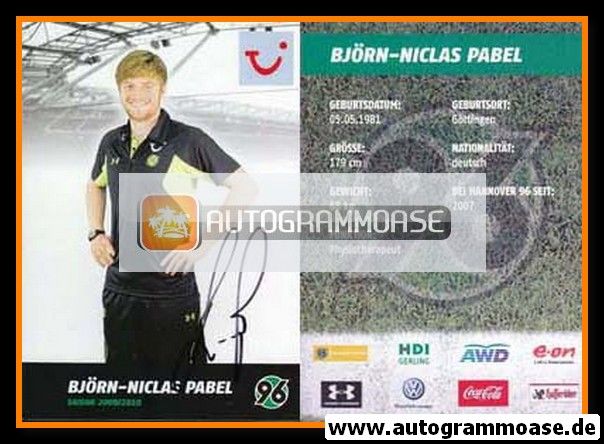 Autogramm Fussball | Hannover 96 | 2009 | Björn-Niklas PABEL