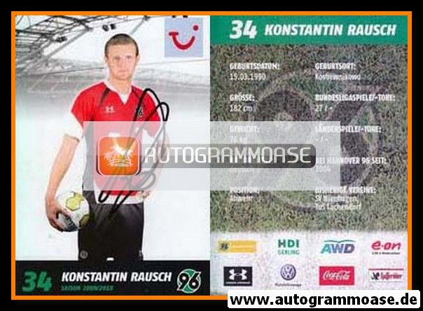 Autogramm Fussball | Hannover 96 | 2009 | Konstantin RAUSCH