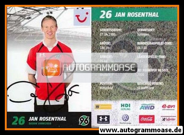 Autogramm Fussball | Hannover 96 | 2009 | Jan ROSENTHAL