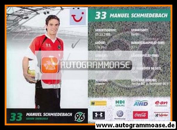 Autogramm Fussball | Hannover 96 | 2009 | Manuel SCHMIEDEBACH
