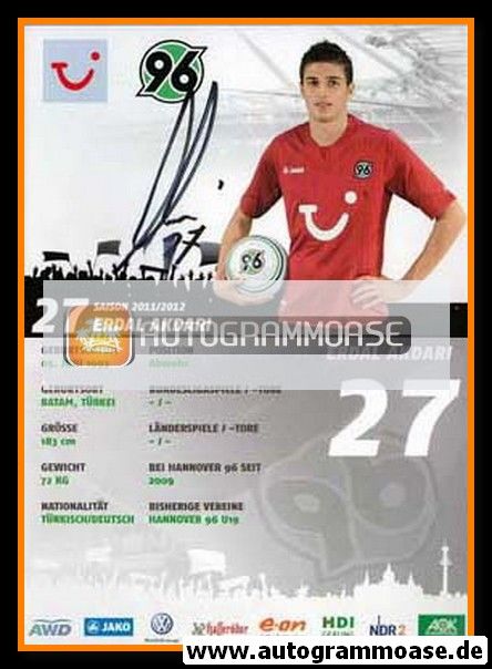 Autogramm Fussball | Hannover 96 | 2011 | Erdal AKDARI