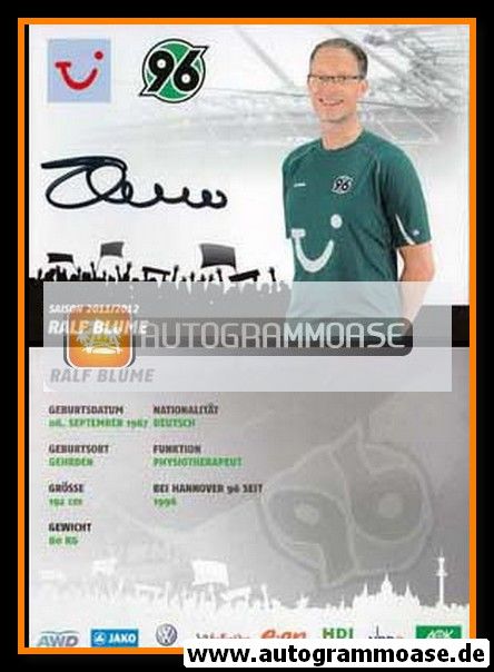 Autogramm Fussball | Hannover 96 | 2011 | Ralf BLUME