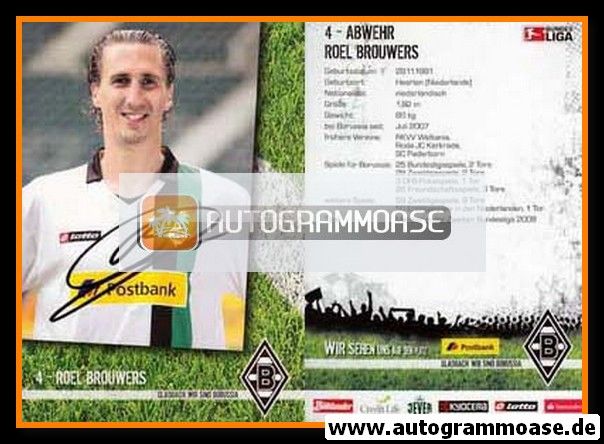 Autogramm Fussball | Borussia Mönchengladbach | 2009 | Roel BROUWERS