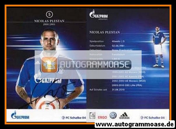 Autogramm Fussball | FC Schalke 04 | 2010 | Nicolas PLESTAN