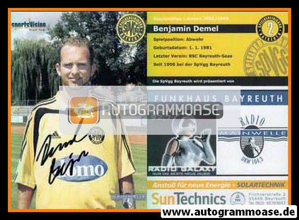 Autogramm Fussball | SpVgg Bayreuth | 2005 | Benjamin DEMEL