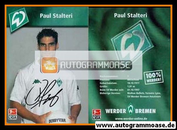 Autogramm Fussball | SV Werder Bremen | 2002 Color | Paul STALTERI