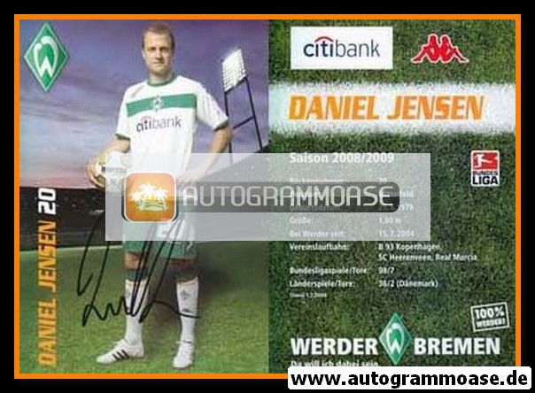 Autogramm Fussball | SV Werder Bremen | 2008 | Daniel JENSEN