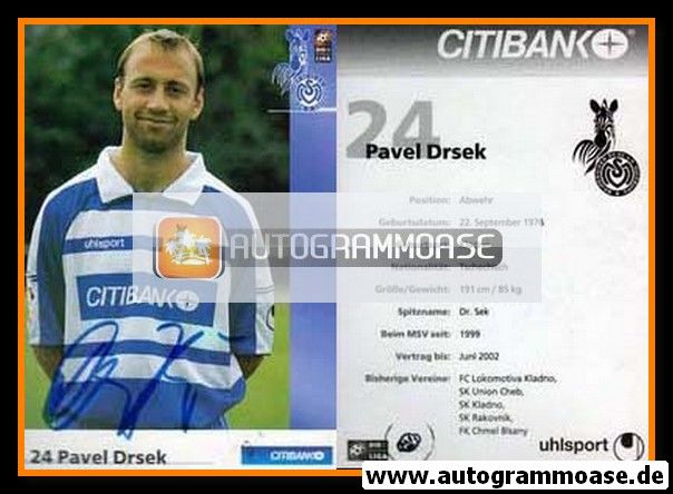 Autogramm Fussball | MSV Duisburg | 2001 | Pavel DRSEK