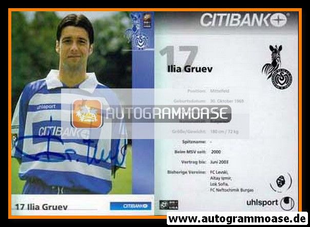 Autogramm Fussball | MSV Duisburg | 2001 | Ilia GRUEV