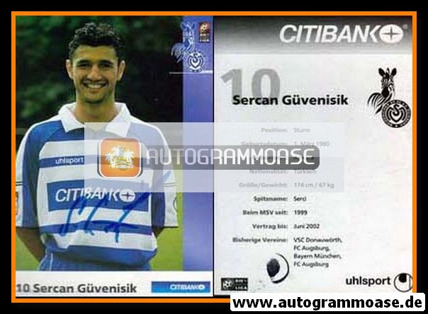 Autogramm Fussball | MSV Duisburg | 2001 | Sercan GÜVENISIK