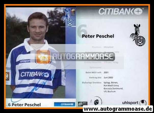 Autogramm Fussball | MSV Duisburg | 2001 | Peter PESCHEL