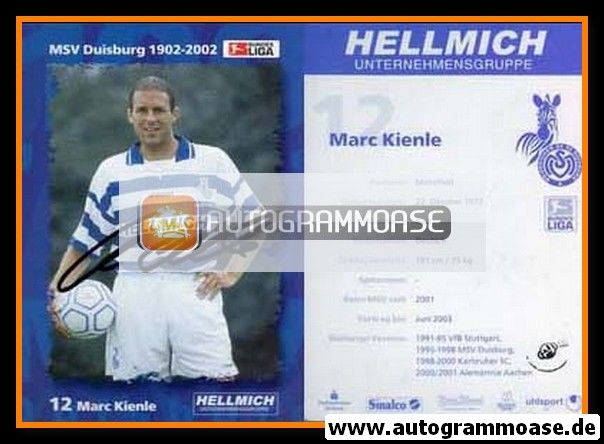 Autogramm Fussball | MSV Duisburg | 2002 | Marc KIENLE