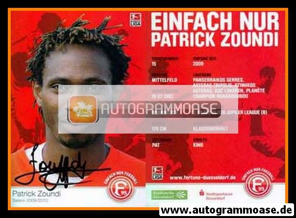Autogramm Fussball | Fortuna Düsseldorf | 2009 | Patrick ZOUNDI