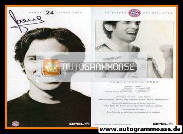 Autogramm Fussball | FC Bayern München | 2001 | Roque SANTA CRUZ