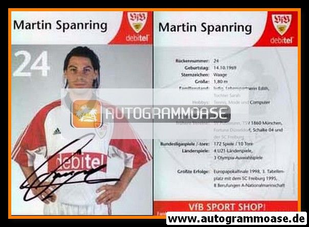 Autogramm Fussball | VfB Stuttgart | 1999 | Martin SPANRING
