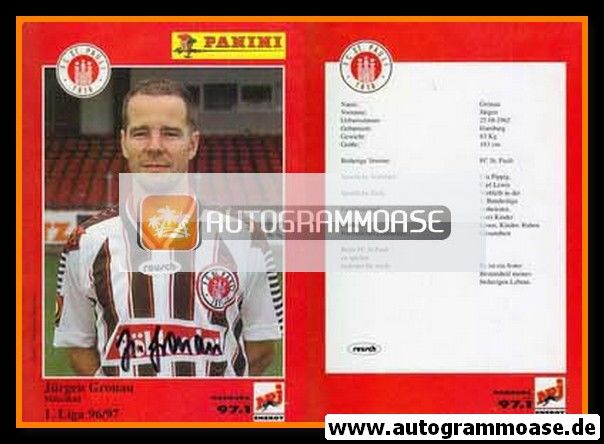 Autogramm Fussball | FC St. Pauli | 1996 | Jürgen GRONAU