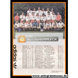 Mannschaftskarte Fussball | Hamburger SV | 1979 Adidas