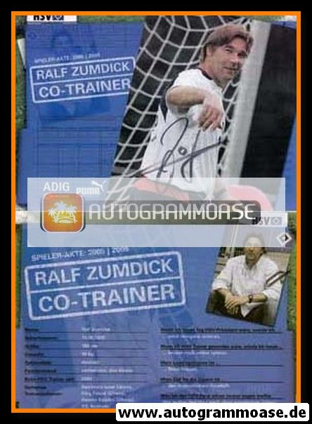 Autogramm Fussball | Hamburger SV | 2005 | Ralf ZUMDICK