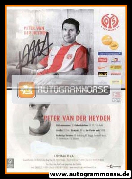 Autogramm Fussball | FSV Mainz 05 | 2009 | Peter VAN DER HEYDEN