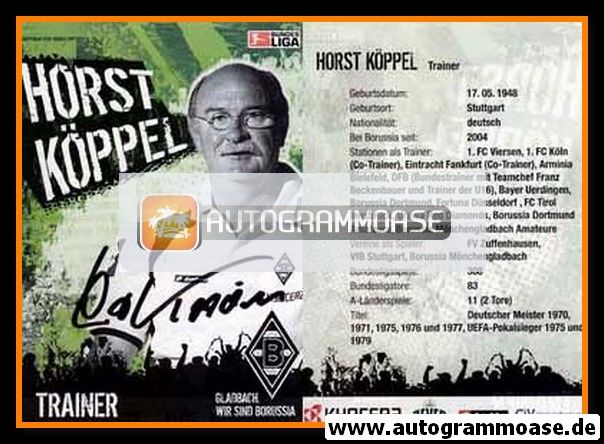 Autogramm Fussball | Borussia Mönchengladbach | 2005 | Horst KÖPPEL