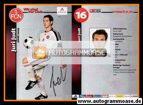 Autogramm Fussball | 1. FC Nürnberg | 2008 Ball | Juri JUDT