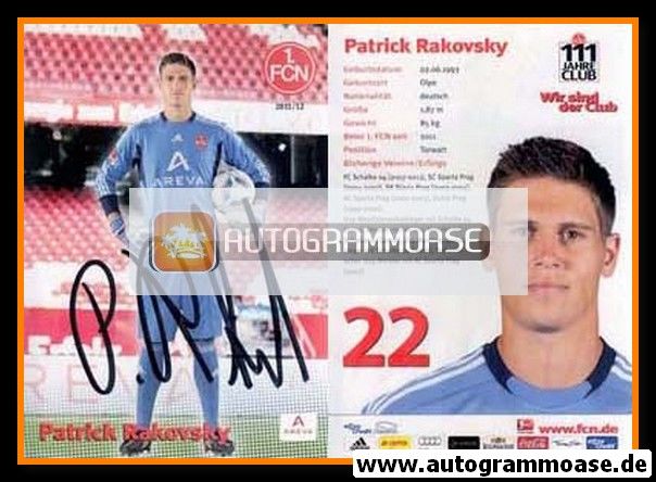 Autogramm Fussball | 1. FC Nürnberg | 2011 | Patrick RAKOVSKY