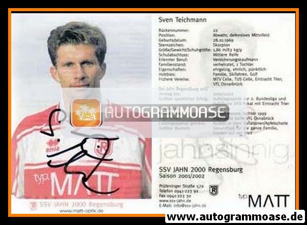 Autogramm Fussball | SSV Jahn Regensburg | 2001 | Sven TEICHMANN