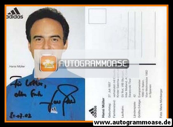 Autogramm Fussball | 1990er Adidas | Hansi MÜLLER (Portrait Color)