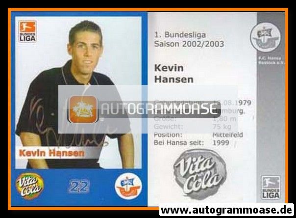 Autogramm Fussball | Hansa Rostock | 2002 | Kevin HANSEN