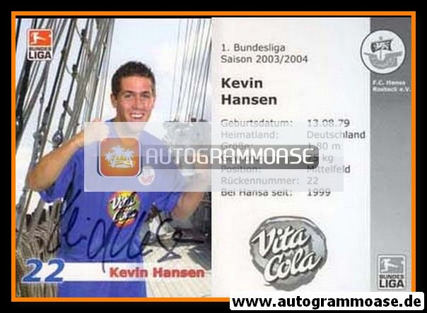 Autogramm Fussball | Hansa Rostock | 2003 | Kevin HANSEN