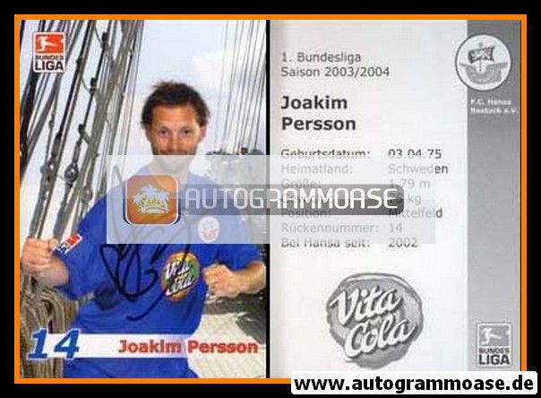 Autogramm Fussball | Hansa Rostock | 2003 | Joakim PERSSON