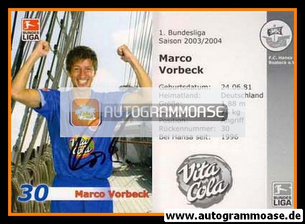 Autogramm Fussball | Hansa Rostock | 2003 | Marco VORBECK