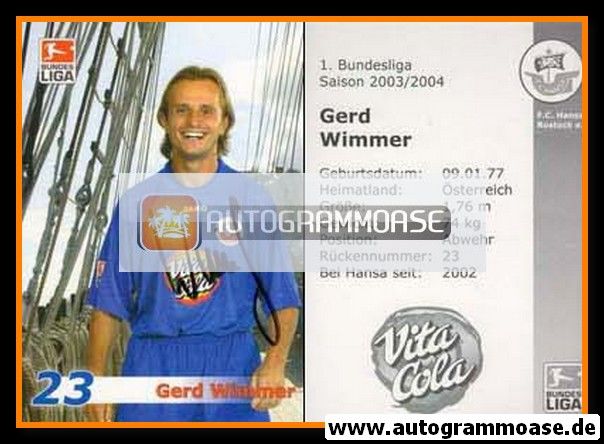 Autogramm Fussball | Hansa Rostock | 2003 | Gerd WIMMER