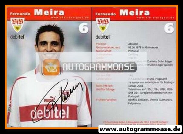 Autogramm Fussball | VfB Stuttgart | 2002 | Fernando MEIRA