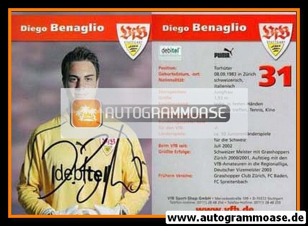Autogramm Fussball | VfB Stuttgart | 2003 | Diego BENAGLIO