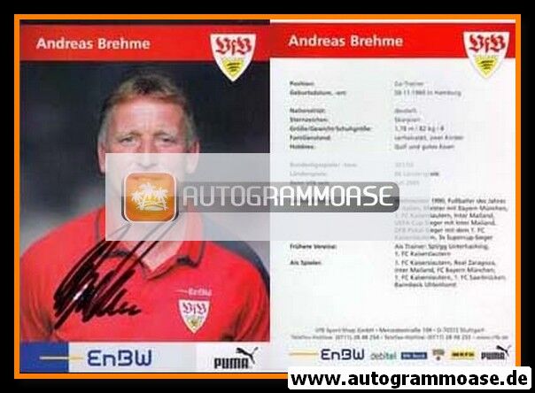 Autogramm Fussball | VfB Stuttgart | 2005 | Andreas BREHME (1)