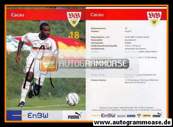 Autogramm Fussball | VfB Stuttgart | 2005 | CACAU