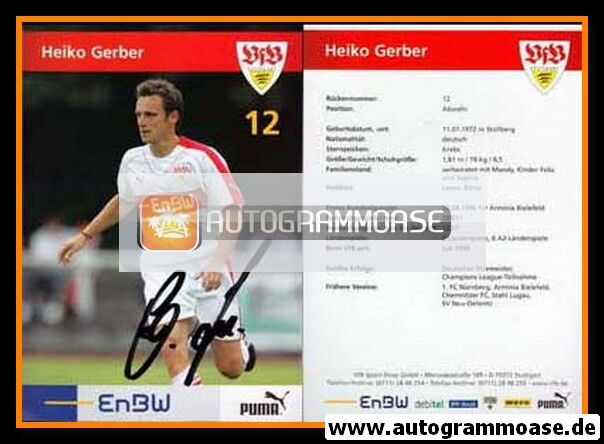 Autogramm Fussball | VfB Stuttgart | 2005 | Heiko GERBER