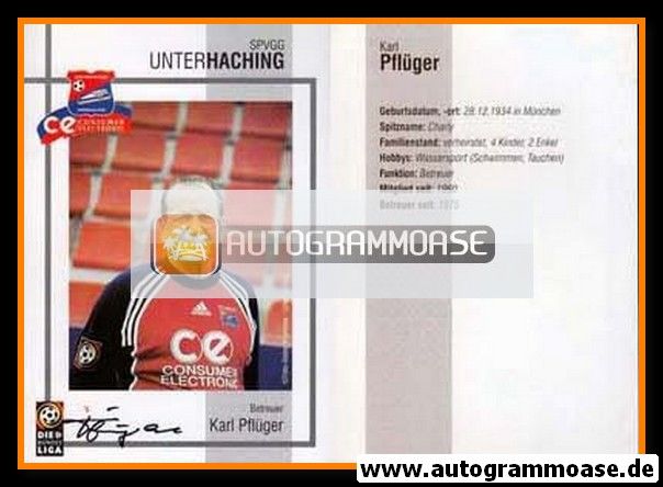 Autogramm Fussball | SpVgg Unterhaching | 2000 | Karl PFLÜGER