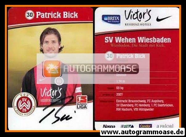Patrick Bick SV Wehen Wiesbaden Autogrammkarte original signiert 325325 