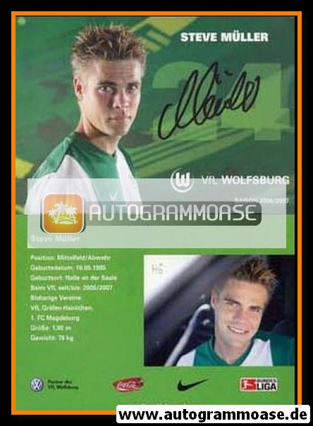 Autogramm Fussball | VfL Wolfsburg | 2006 | Steve MÜLLER